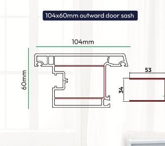 104x60mm Outward Door Sash