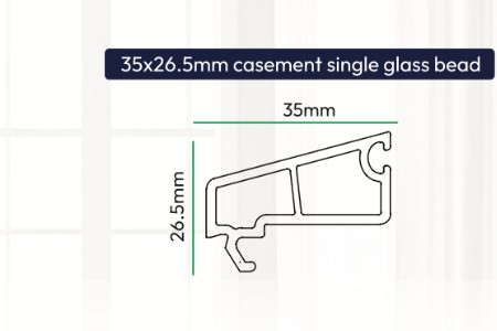 35x26.5mm Casement Single Glass Bead