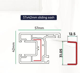 57x42mm Sliding Sash
