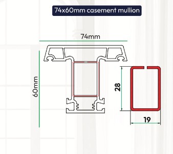 74x60mm Casement Mullion